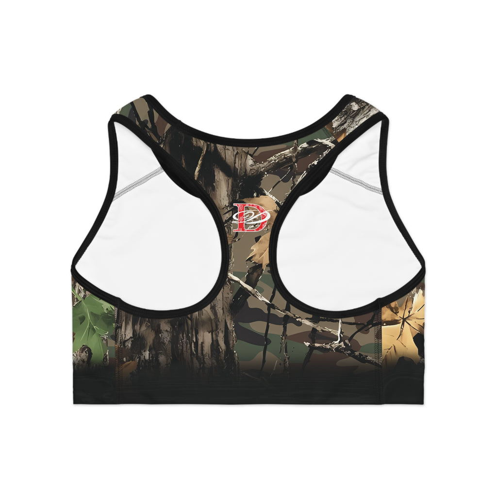 Clawing Panther Paws Real Tree Print Sports Bra AOP