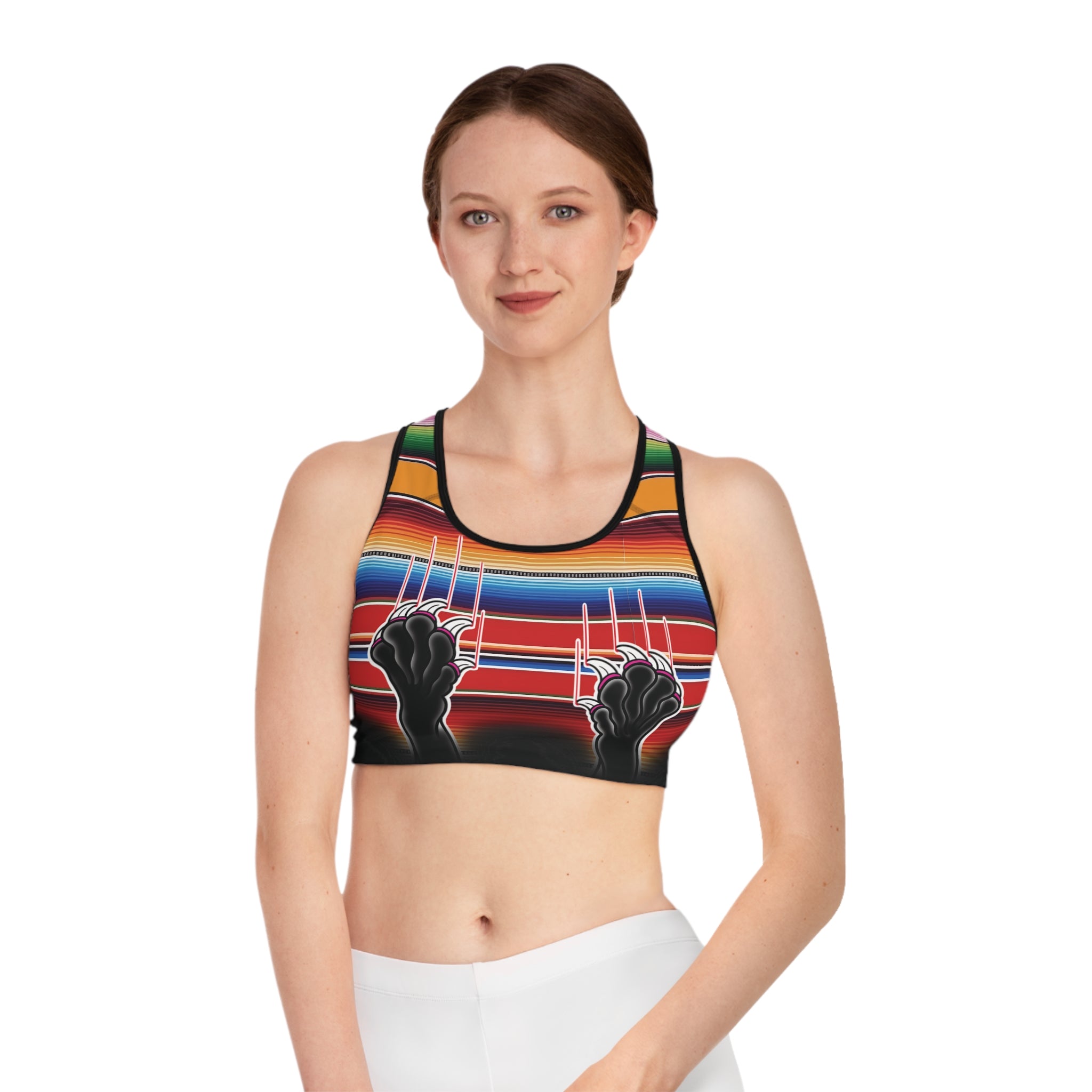 Clawing Panther Paws Print Sports Bra AOP