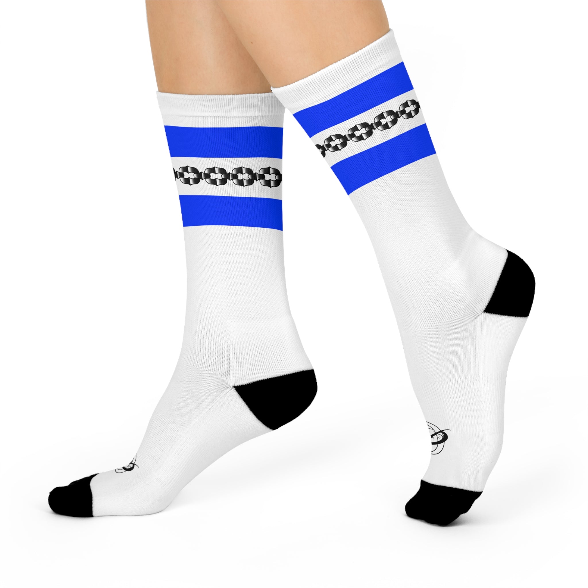 Old School Tube Sock Pattern Traditional Tattoo Chain Crew Socks AOP