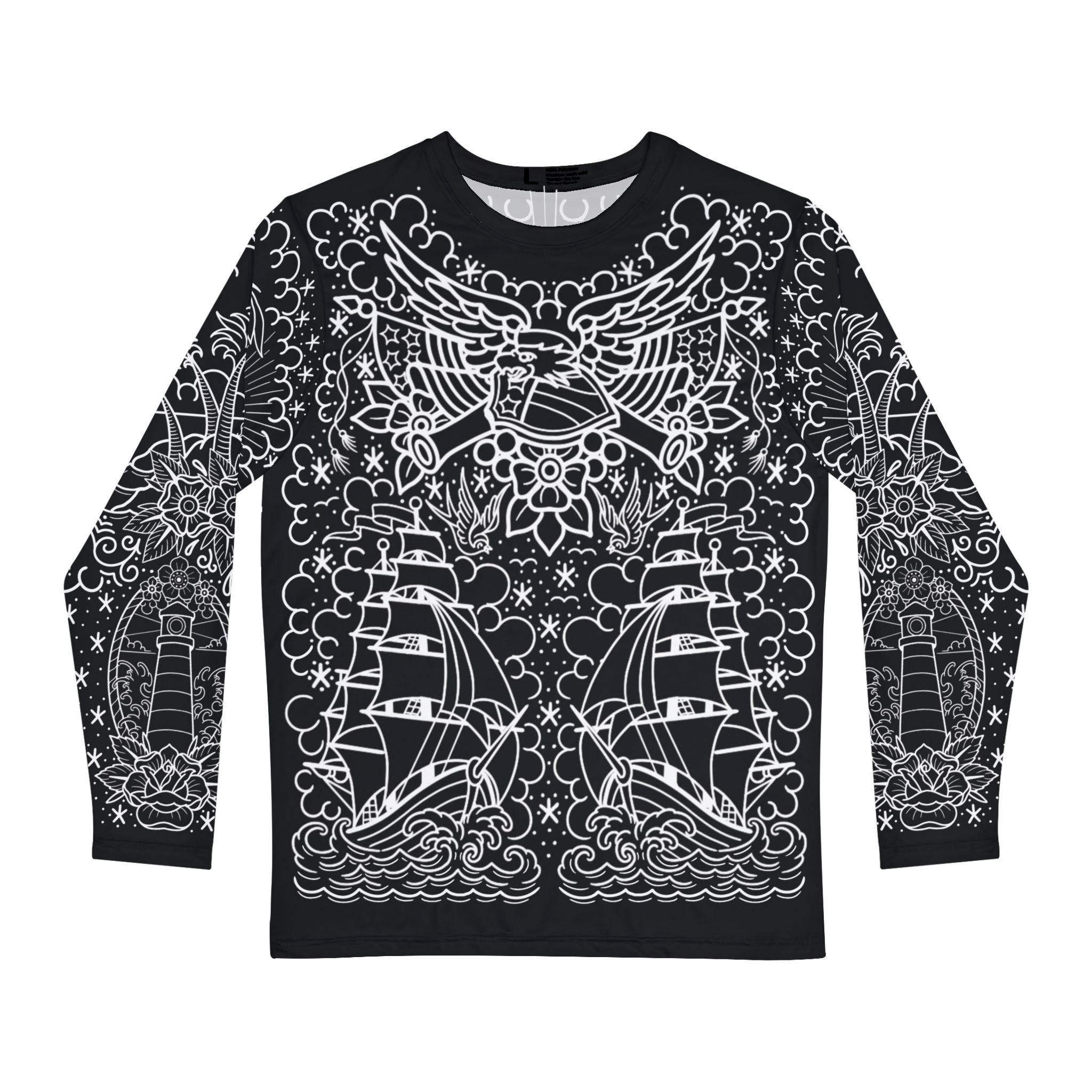 Traditional American Tattoo Body Suit Unisex Longsleeve T-Shirt AOP