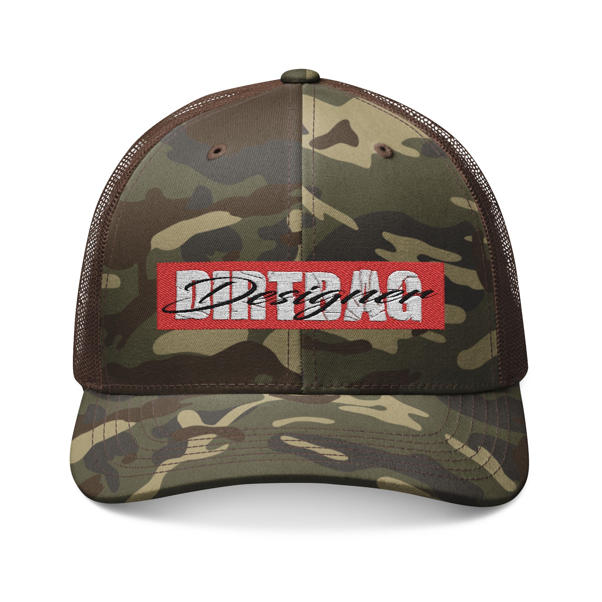 Camouflage Trucker Hat with Embroidered DD Box Logo