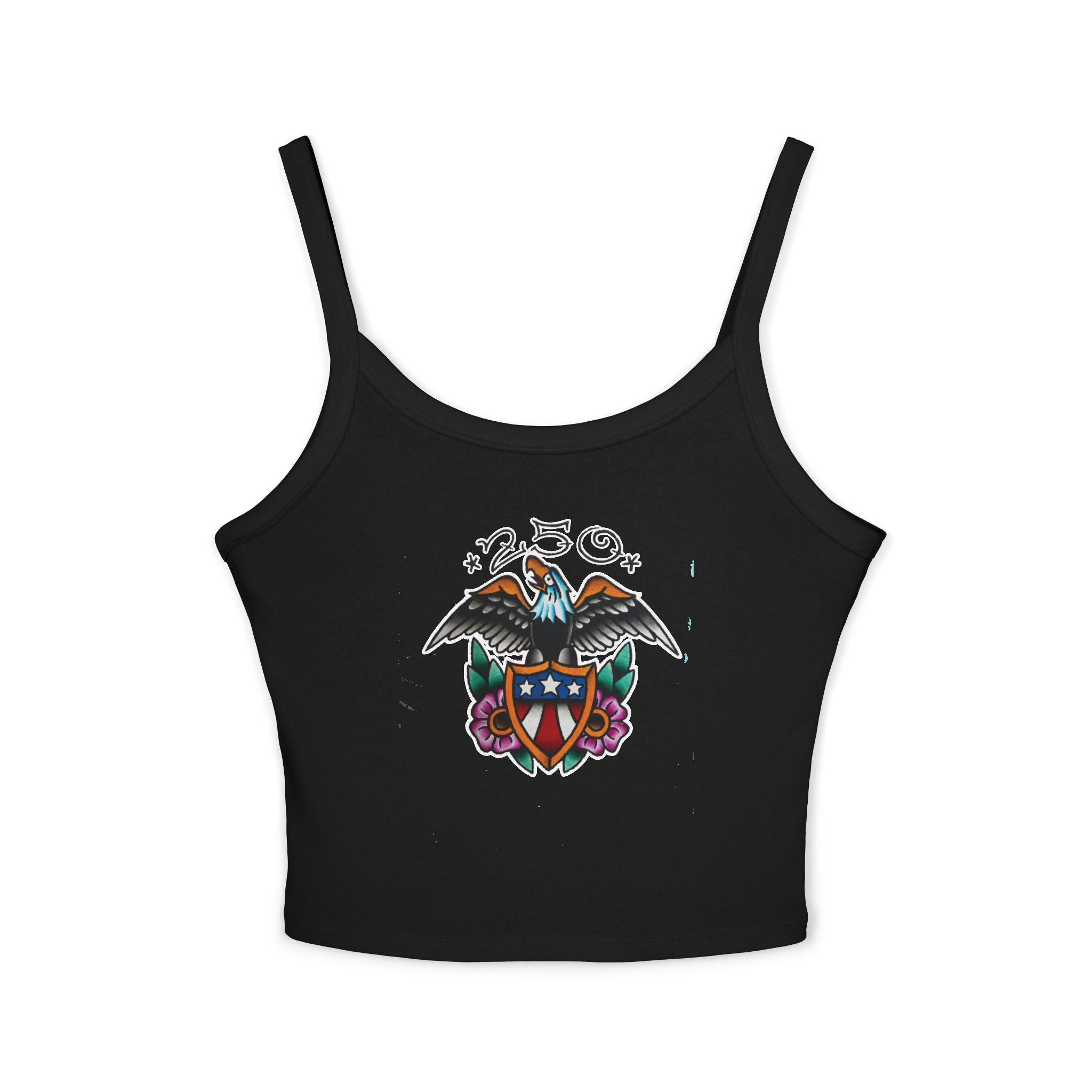 250th Anniversary Eagle w/Flag Shield Spaghetti Strap Woman's Tank Top