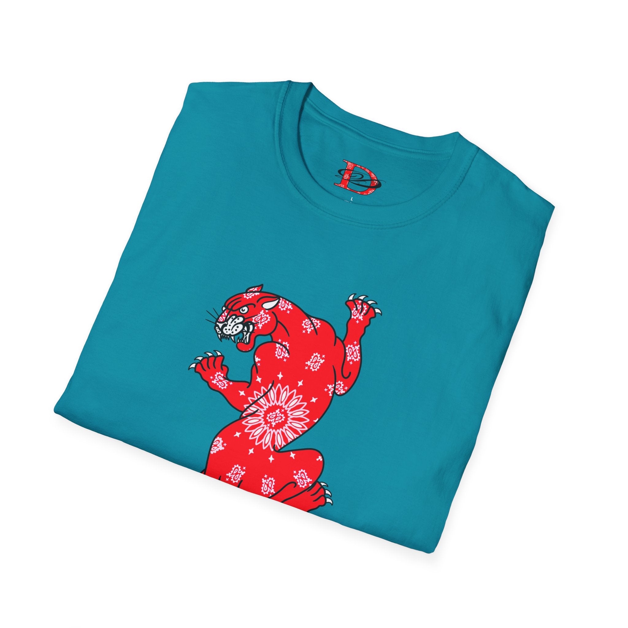DD Climbing Panther w/Bandana Design Softstyle Unisex T-Shirt