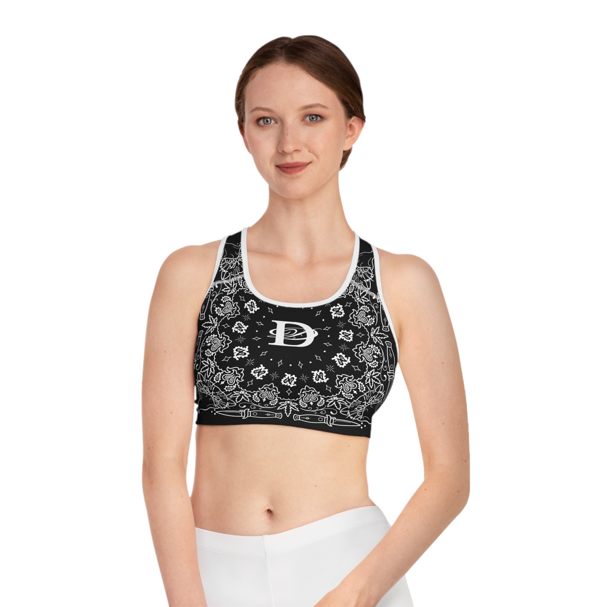 DD Custom Bandana Print  Sports Bra AOP
