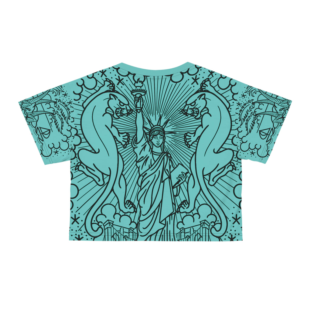 American Traditional Tattoo Body Suit Women's Crop Tee AOP
