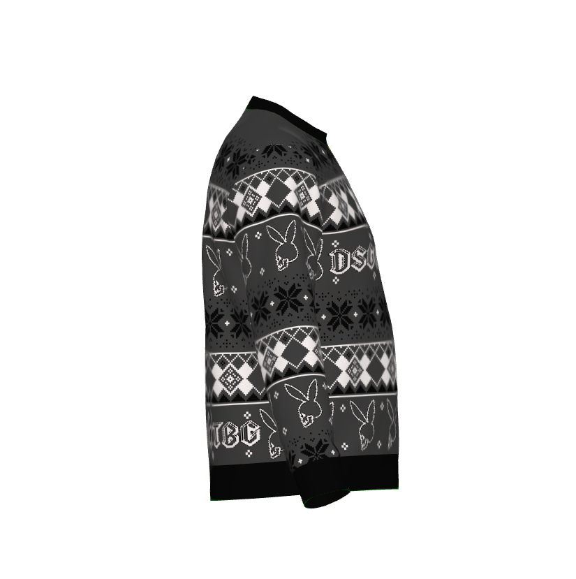 DSGNRDRTBG Bunny Skull Ugly Xmas Lightweight Crewneck Knitted Sweater