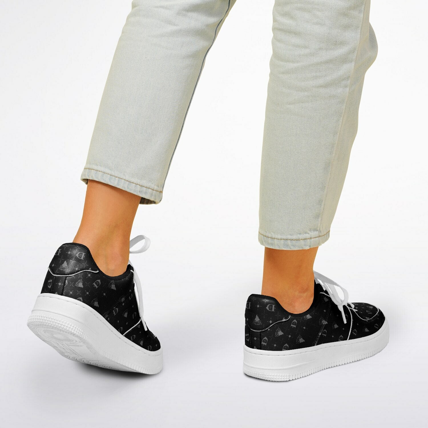Bandito Panther Custom Monogram Print Core Low Shoes AOP