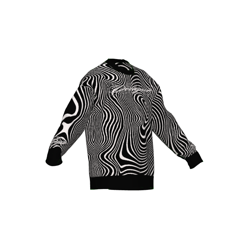 DD Logo Zebra Swirl Lightweight Crewneck Knitted Sweater