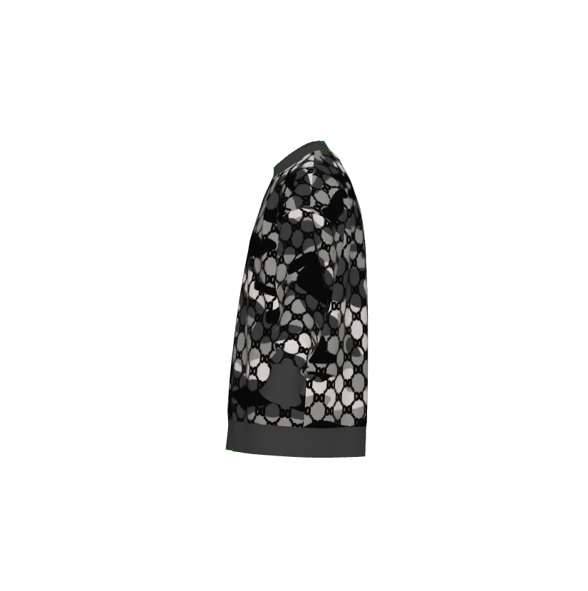 DD Custom Monogram Gray Camo Lightweight Crewneck Knitted Sweater