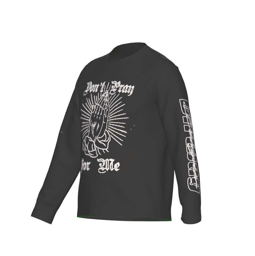 "Don't Pray For Me" Praying Hands Knitted Unisex Sweater