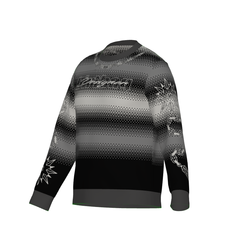 DD Serape Hombre Knitted Unisex Sweater w/ Barbed Wire and Flails